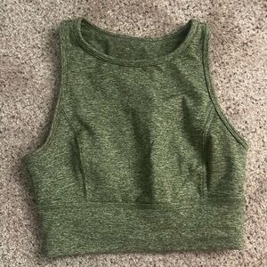 Olive Green Joy Lab Sports Cropped Activewear Tank